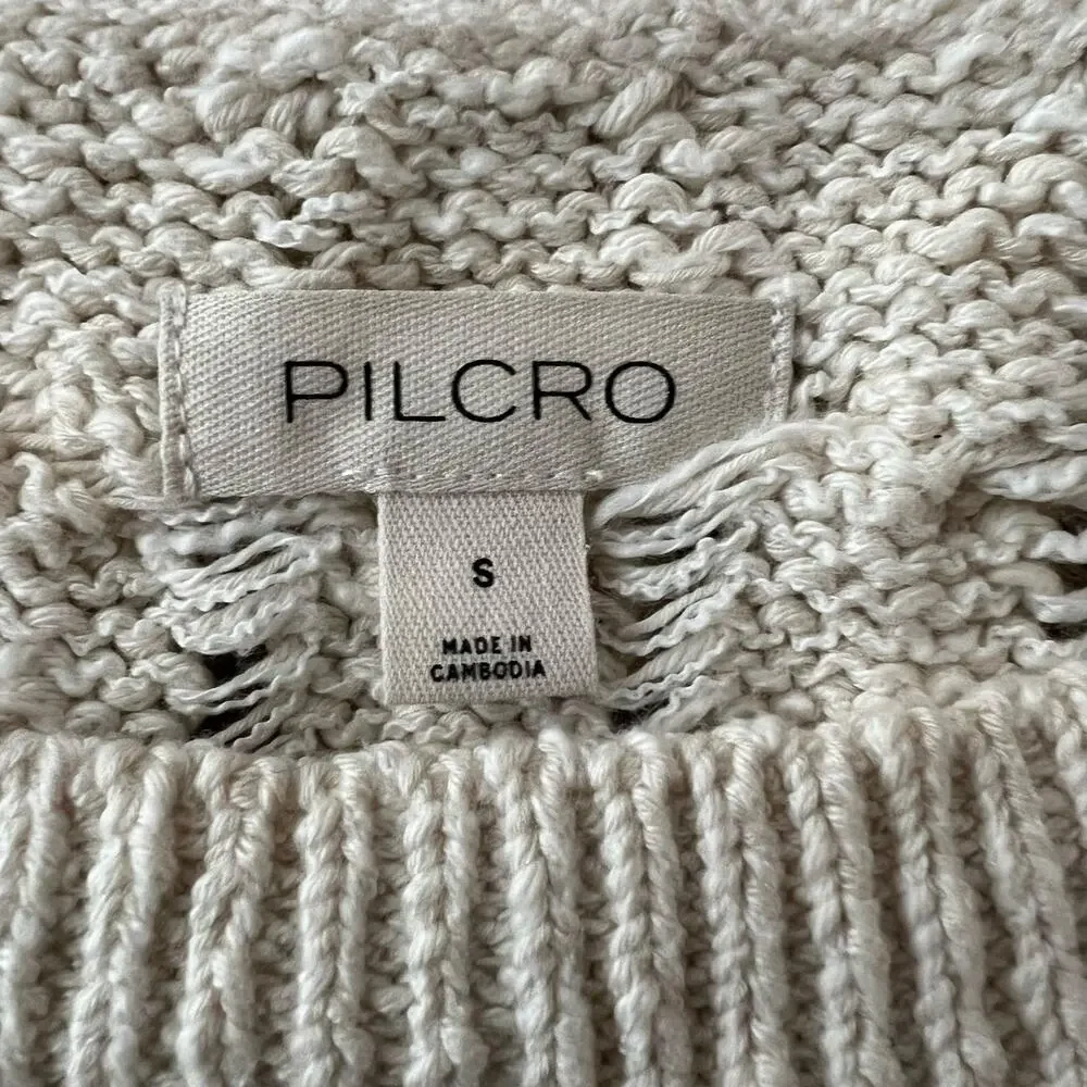 Anthropologie‎ Pilcro Longline Stitch Boho Oversized Sweater Size Small